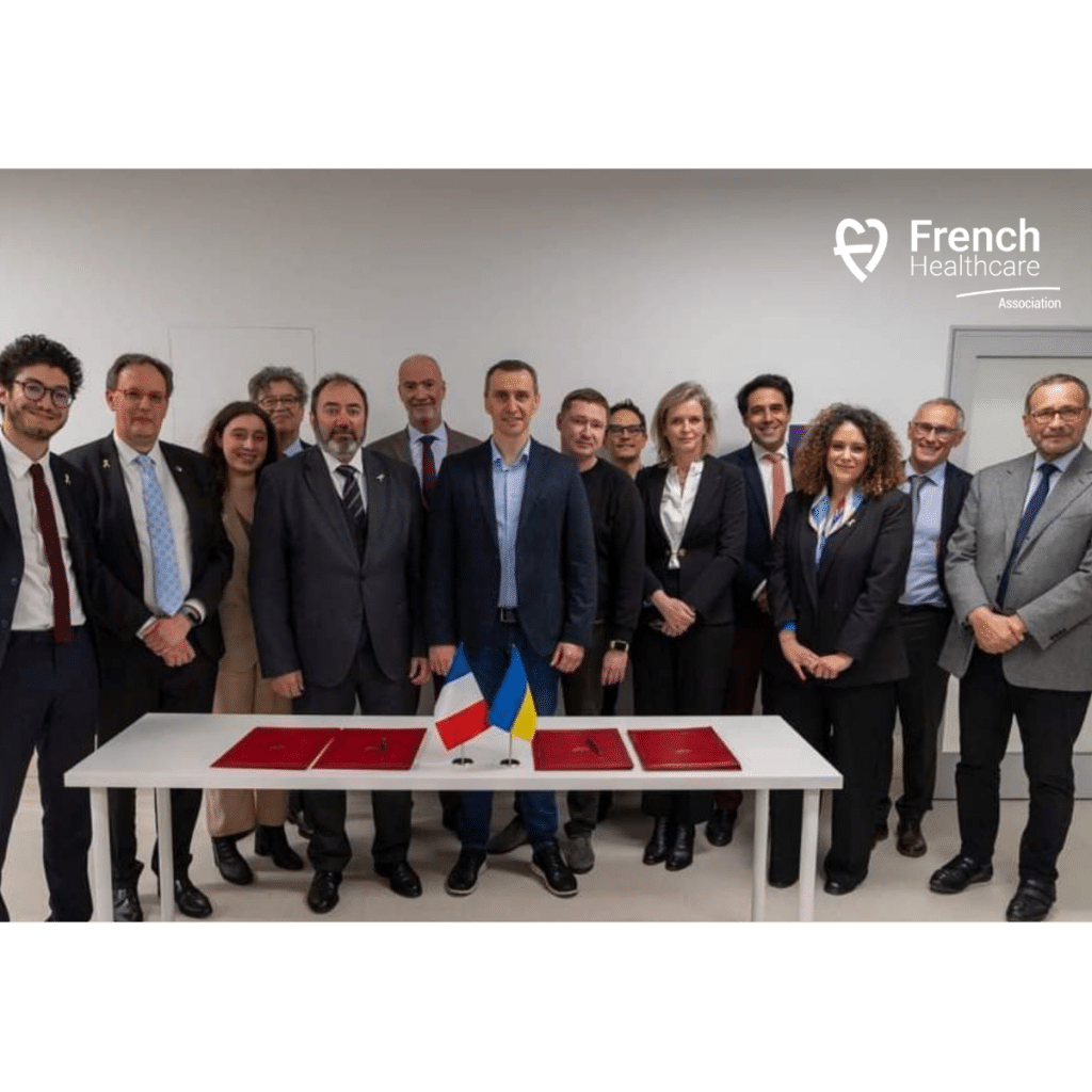 Photographie de la délégation french healthcare association en Ukraine en avril 2023.