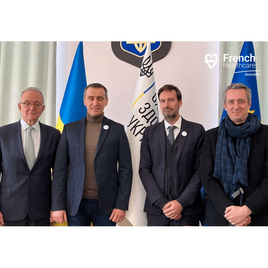 Photographie de la délégation french healthcare association en Ukraine en janvier 2023.